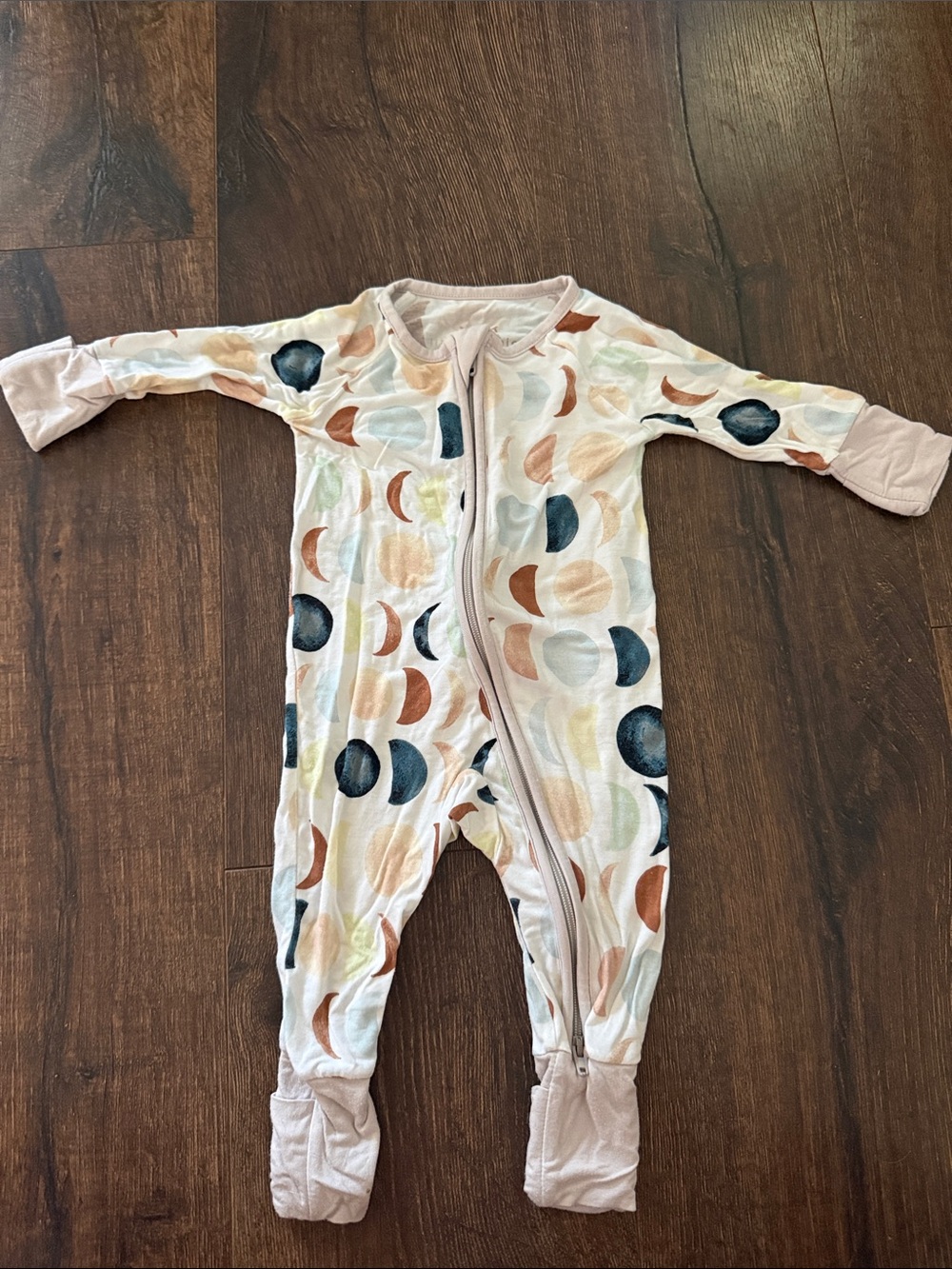 Little Sleepies Bamboo Blush Footed One-Piece with Moon Print